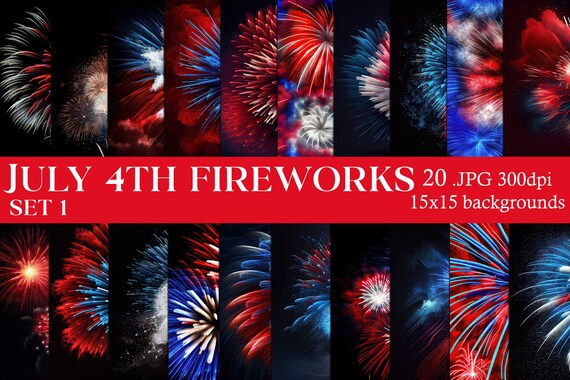 Red White Blue Fireworks Watercolor 15x15 Backgrounds, Watercolor Papers, Watercolor Backgrounds, Scrapbook Papers, Fireworks, July 4th