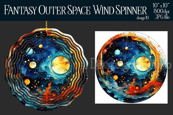 Fantasy Outer Space Wind Spinner Sublimation | Fantasy Space Wind Spinner | Fantasy Spinner | Sublimation Wind Spinner | Wind Spinner Design