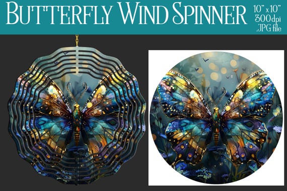 Butterfly Wind Spinner Sublimation | Butterfly Wind Spinner | Butterfly Spinner | Sublimation Wind Spinner | Wind Spinner Design | Nature