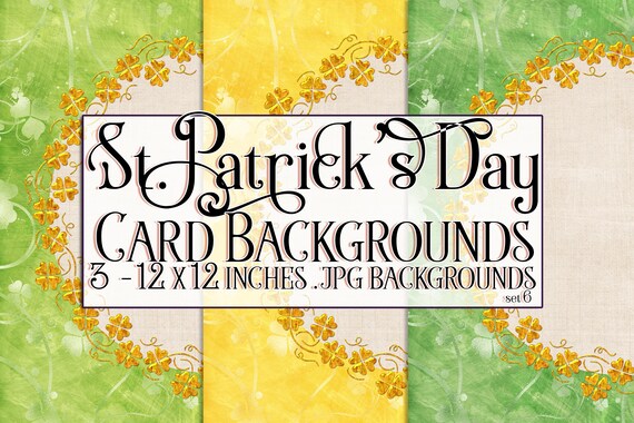 St Patrick's Day Scrapbook Papers, St Patrick's Day Card Backgrounds, Watercolor Papers, Irish Papers, Irish Colors, Irish Scrapbook Paper