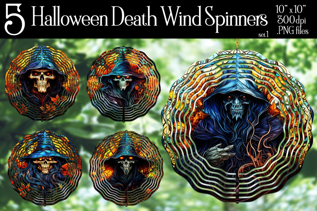 Halloween Wind Spinners Sublimation Death Wind Spinner Etsy