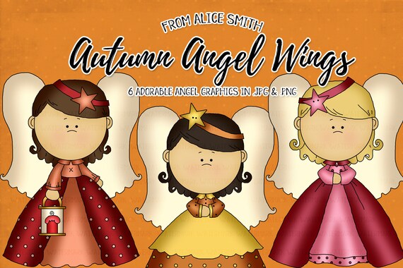 Autumn Angel Wings - Commercial Use Clip Art by Alice Smith