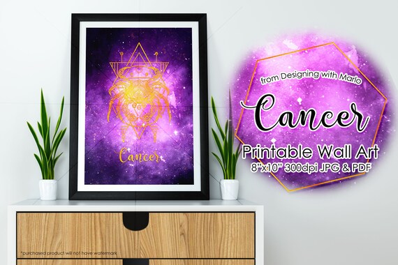 Cancer - Zodiac Sign 8x10 Printable Poster Wall Art