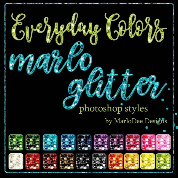 CU4CU Photoshop Styles | Everyday Colors Marlo Glitter Patterns | Digital Designer Tool