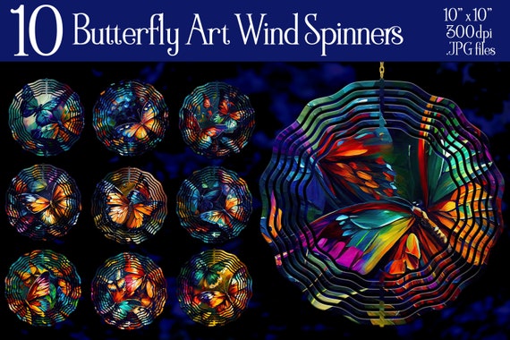 Butterflies Wind Spinner Sublimation - Wind Spinners for Outdoors - Wind Spinners png - Wind Spinners Sublimation - Wind Spinners Butterfly