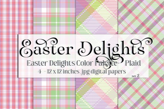 Easter Paper | Easter Scrapbook Paper | Digital Scrapbook Paper | Plaid | Easter Plaid | Easter Colors | Spring Scrapbook | Spring Plaid s2