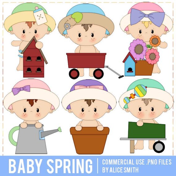 Baby Spring Clipart from Alice Smith, Spring Baby, Sublimation Baby, Babies in Flower Pots, Flower Pot Baby, Growing Babies, Spring Garden
