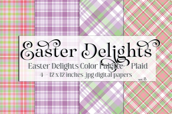 Easter Paper | Easter Scrapbook Paper | Digital Scrapbook Paper | Plaid | Easter Plaid | Easter Colors | Spring Scrapbook | Spring Plaid s5