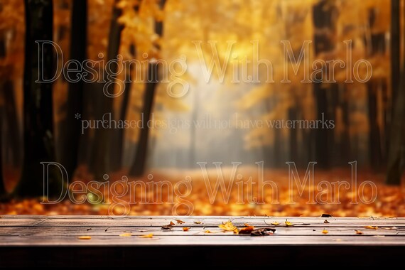 Autumn Nature Background | Background Mockup | Stock Photo Mockup | Autumn Outdoors Mockup | Product Mockup | Wood Table Mockup | Photograph