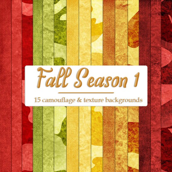 CLEARANCE = Fall Season 1 Camouflage & Cardstock Texture Digital Papers Backgrounds