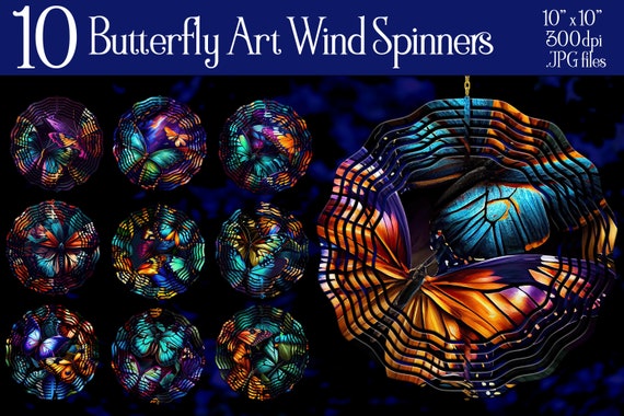 Butterflies Wind Spinner Sublimation - Wind Spinners for Outdoors - Wind Spinners png - Wind Spinners Sublimation - Wind Spinners Butterfly