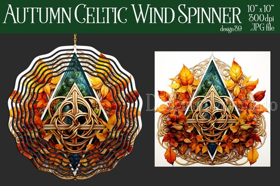 Celtic Autumn Wind Spinner Sublimation | Watercolor Autumn Wind Spinner | Celtic Spinner | Sublimation Wind Spinner | Wind Spinner Design