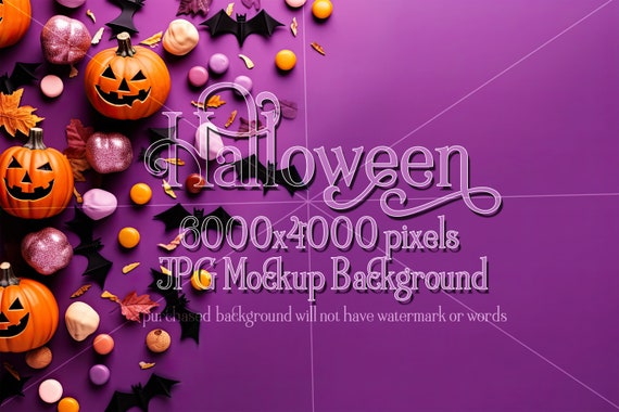 Halloween Mockup | Purple Background Mockup | Stock Photo Mockup | Halloween Top View Table Mockup | Product Mockup | Halloween Background