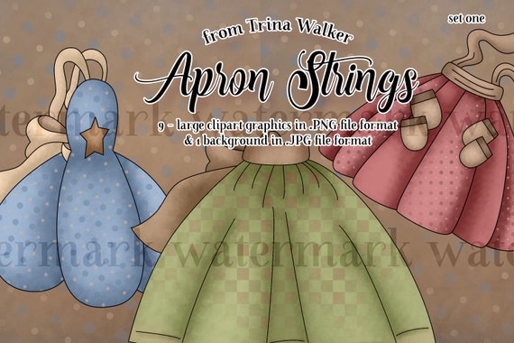 Apron Strings Clipart from Trina Walker | Country Kitchen Graphics