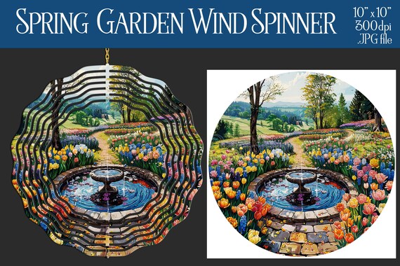 Spring Garden Wind Spinner Sublimation | Spring Garden Wind Spinner | Spring Spinner | Sublimation Wind Spinner | Wind Spinner Design