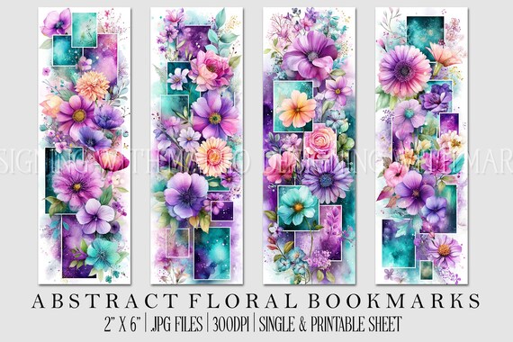Floral Printable Bookmark, Pretty Bookmark, Feminine Bookmark, Printable, JPG Bookmark, Mother's Day, Grandparent's Day Bookmark, Librarian