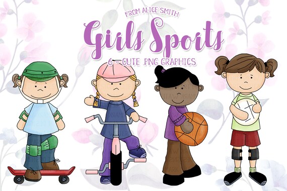 Girl Sports Fun Clip Art Graphics by Alice Smith