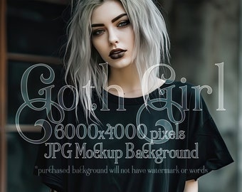 Goth Mockup | Goth Girl Mockup | AI Stock Photo Mockup | Gothic Mockup | T-Shirt Mockup | Female Mockup | Woman Mockup | Clothing Mockup