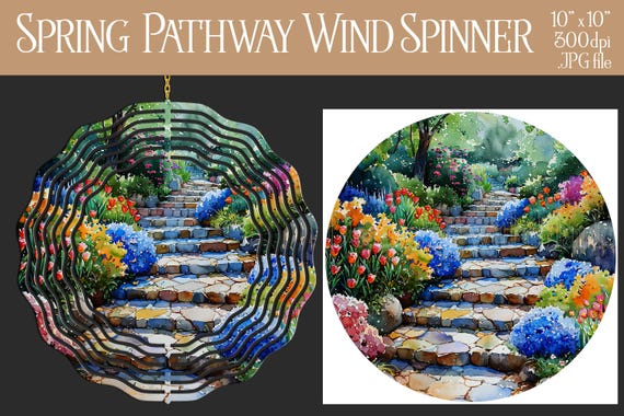 Spring Pathway Wind Spinner Sublimation | Spring Path Wind Spinner | Spring Spinner | Sublimation Wind Spinner | Wind Spinner Design