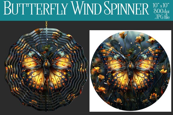 Butterfly Wind Spinner Sublimation | Butterfly Wind Spinner | Butterfly Spinner | Sublimation Wind Spinner | Wind Spinner Design | Nature