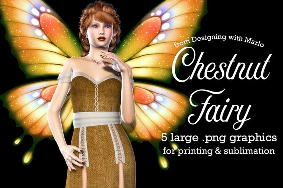 Chestnut Brown Fairy, 3D poser graphics, poser tubes, psp tubes, fantasy graphics, sublimation fantasy, png graphic, illustration, clipart