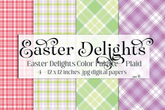 Easter Paper | Easter Scrapbook Paper | Digital Scrapbook Paper | Plaid | Easter Plaid | Easter Colors | Spring Scrapbook | Spring Plaid s6