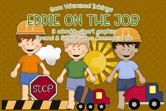 Eddie on the Job Clipart, Construction clipart, Construction Graphics, Airplane, Toys clipart, Hard Hat, Boys Playing, When I Grow Up