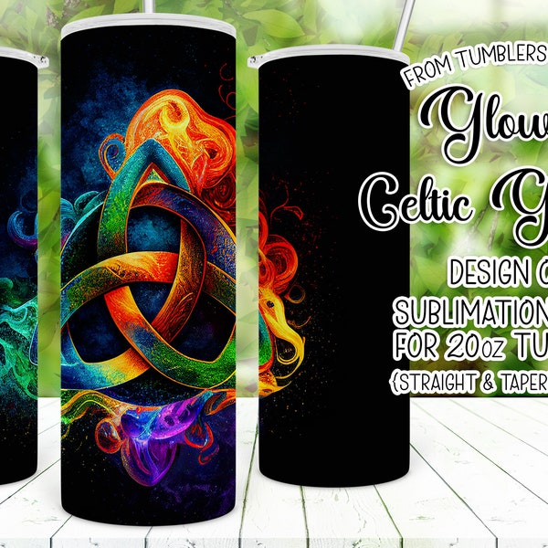 Celtic Tumbler, St Patrick's Day Tumbler Sublimation Digital Design, Irish Tumbler, Wiccan Tumbler, Witchcraft, Trinity Symbol, Tumbler Wrap