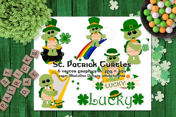 St. Patrick's Day Turtle Vectors from MarloDee Designs