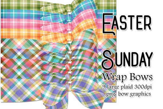 Plaid Wrap Bow Graphics | Easter Sunday Color Palette | Easter Bow | Easter Graphics | Spring Bow | Easter Clipart | Pretty Bow