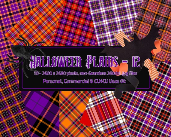 Plaid Halloween Colors Backgrounds 12 Etsy