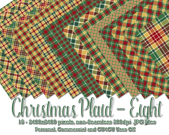 Christmas Colors 8 | Plaid Tartan Pattern Backgrounds | Digital Designer Tool