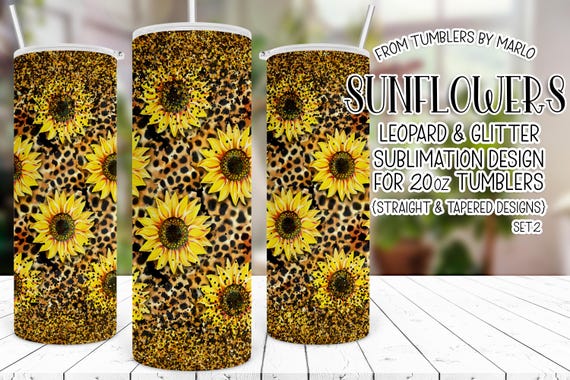 Sunflowers Tumbler Wrap, Cowgirl Tumbler PNG, Country Tumbler Wrap, Western Tumbler Wrap, Leopard Tumbler Wrap PNG,