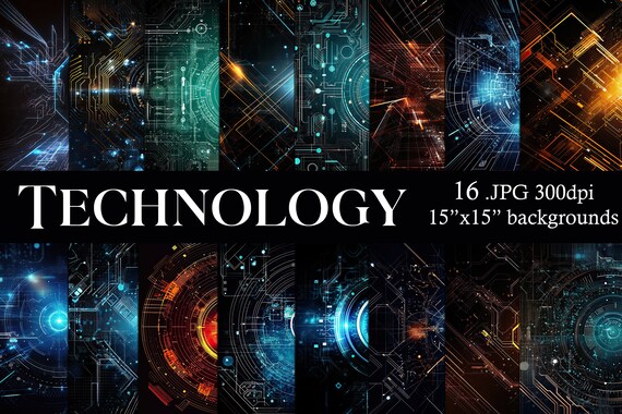 Abstract Modern Technology 15x15 Backgrounds, Watercolor Papers, Watercolor Backgrounds, Scrapbook Papers, Computer, Science Fiction