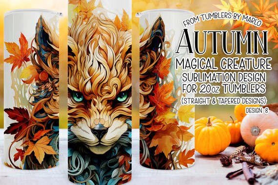 autumn tumbler | mystical creature tumbler | fantasy tumbler | autumn magical animal tumbler | tumbler cup | sublimation tumbler | unique