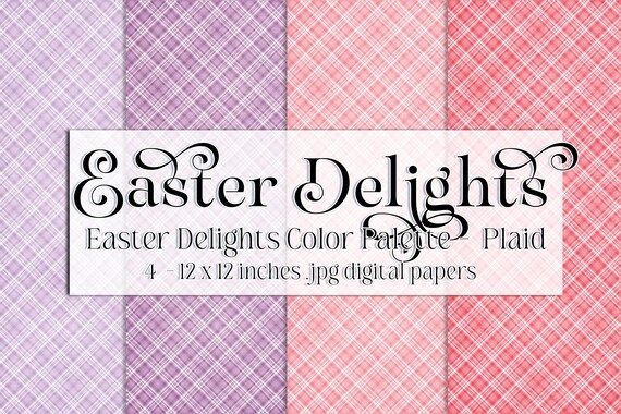 Easter Paper | Easter Scrapbook Paper | Digital Scrapbook Paper | Plaid | Easter Plaid | Easter Colors | Spring Scrapbook | Spring Plaid s9