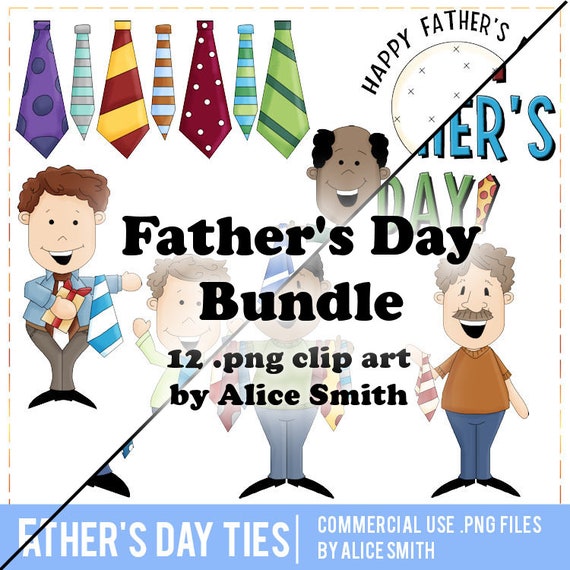Father's Day Clipart Bundle | Alice Smith | Happy Father's Day | Golf Ball | Men's Tie | Dad | Dad Graphic