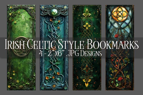 Irish Celtic Printable Bookmark, Irish Bookmark, Celtic Bookmark, Printable, JPG Bookmark, Sublimation, St Patrick's Day, Fantasy Bookmark