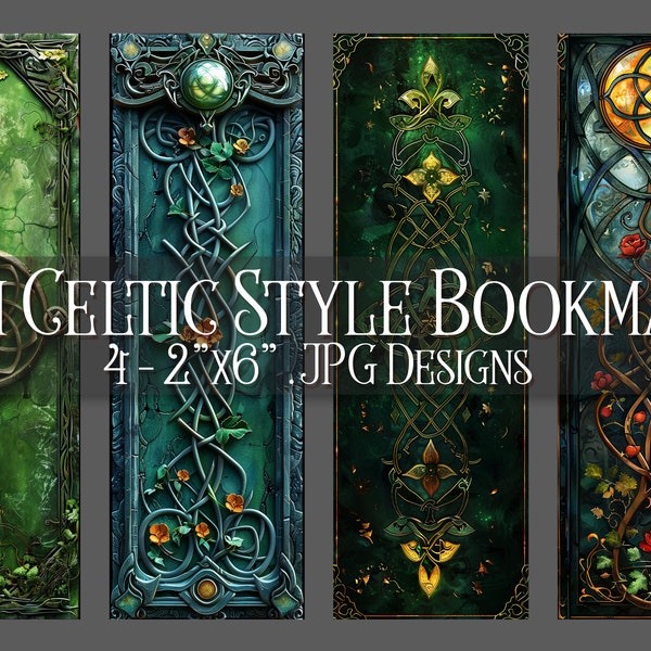 Irish Celtic Printable Bookmark, Irish Bookmark, Celtic Bookmark, Printable, JPG Bookmark, Sublimation, St Patrick's Day, Fantasy Bookmark