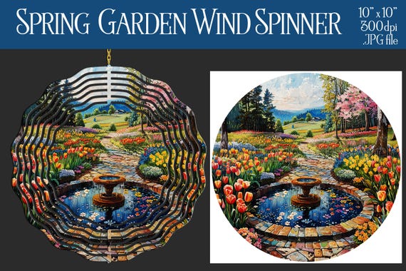 Spring Garden Wind Spinner Sublimation | Spring Garden Wind Spinner | Spring Spinner | Sublimation Wind Spinner | Wind Spinner Design