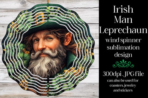 St Patrick's Day Wind Spinner | Irish Leprechaun Spinner |Sublimation St Patrick's Day | Irish Wind Spinner | Sublimation Wind Spinner | w1