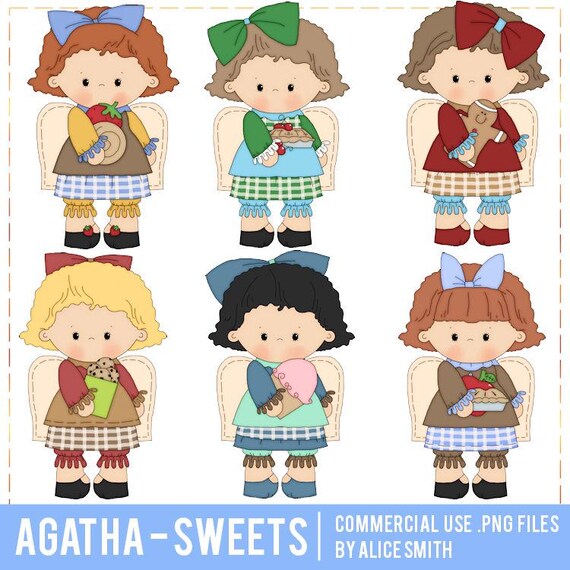 Agatha Angels Clipart, Angel Graphics, Sweets, Christmas Clipart, Christmas Graphics, Sublimation Angel PNG, Sublimation Candy