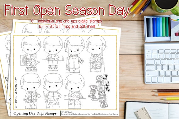 First Open Season Day - Digital Stamps by Alice Smith