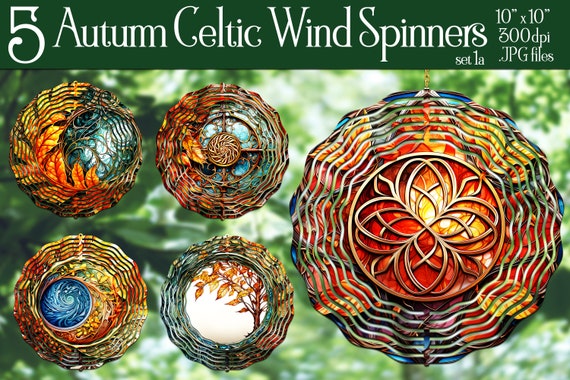 Celtic Autumn Season Wind Spinner Sublimation | Autumn Wind Spinners | Celtic Wind Spinner | Sublimation Wind Spinners | Irish Wind Spinners