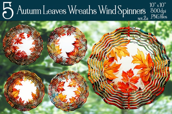Autumn Season Wind Spinner Sublimation | Fall Leaves Wind Spinner | Wreath Spinner | Sublimation Wind Spinner | Wind Spinner PNG | Wreath