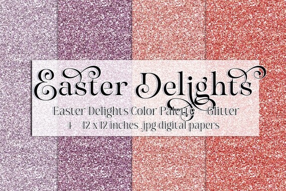 Easter Paper | Easter Scrapbook Paper | Digital Scrapbook Paper | Glitter | Easter Glitter | Easter Colors | Spring Glitter Papers | Luxury