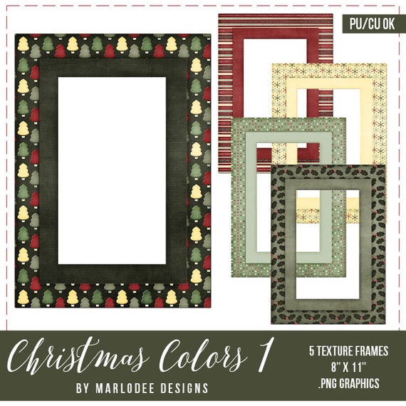 Commercial Use Christmas Frame Graphics Set 3 | Christmas Colors 1 | Digital Designer Resources