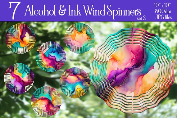 Alcohol and Ink Wind Spinner Sublimation | Colorful Wind Spinner | Abstract Wind Spinner | Sublimation Wind Spinner