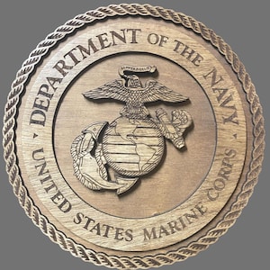 Layered Wooden United States Marine Corps Seal (15&quot; x 15&quot;)
