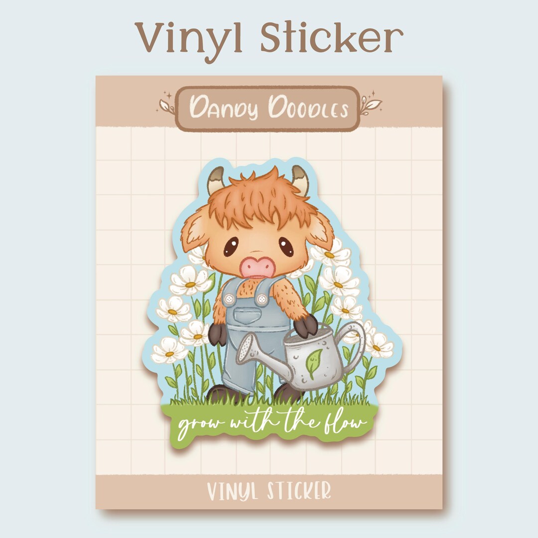 Glossy Vinyl Sticker : Grow With the Flow | Waterproof Sticker, Laptop ...
